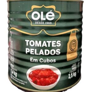 Tomate Sem Pele Pelati Pelado Lata Olé em Cubos - 1,4kg