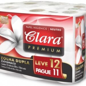 Papel Higiênico Premium Clara Folha Dupla - 12x30m