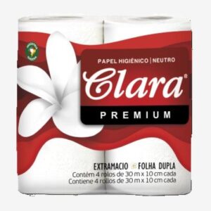 Papel Higiênico Premium Clara Folha Dupla - 4x30m