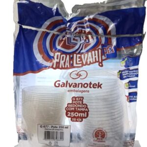 Pote Galvanotek Doce Alto G677 250ml - Tampa + Fundo Pacote c/ 25un