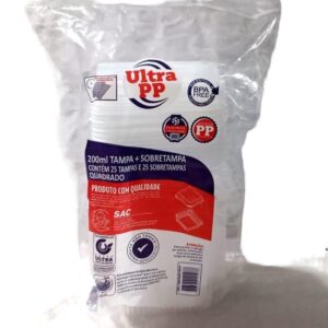 Pote Plástico Quadrado Ultratherme Kit - 200ml - 25un