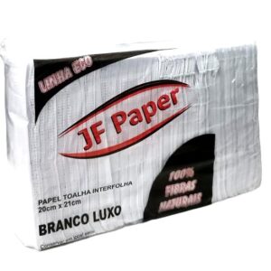 Toalha Interfolha JF Paper Branco Luxo 20cmx21cm - 1000 folhas
