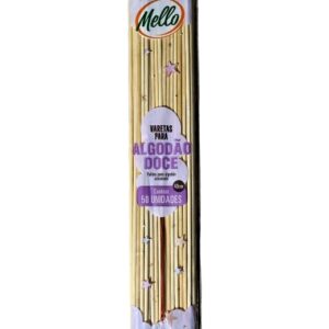 Espeto de Bambu Sem Ponta Algodão Doce 40cm Mello