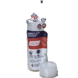 Tampa Descartável Ultratherme PP Sem Furo para Copo Térmico Isopor 180ml